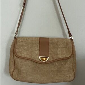 Etienne Aigner Tan and Brown Shoulder Bag